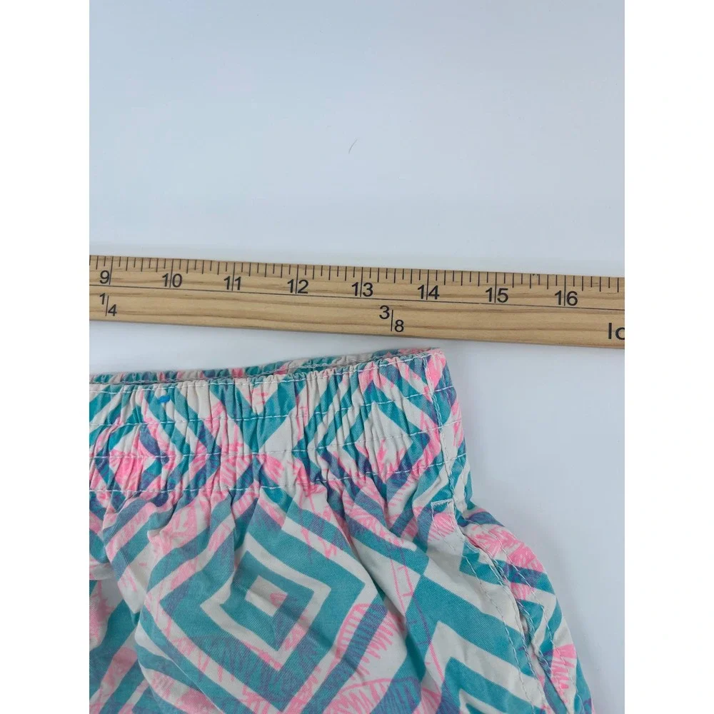 Chubbies Swim Trunks Mens Medium Teal Pink Geometric Diamond Mesh Lined Shorts
